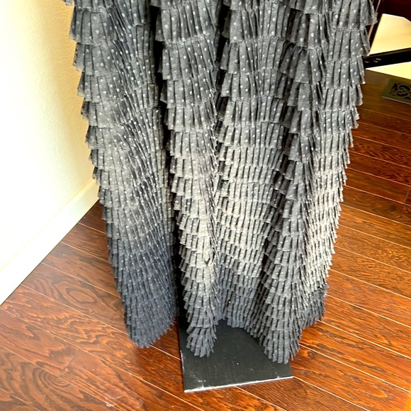 Evening dress | Black Ruffles | Backless | Spaghetti straps | size 5 | worn once - Picture 6 of 9